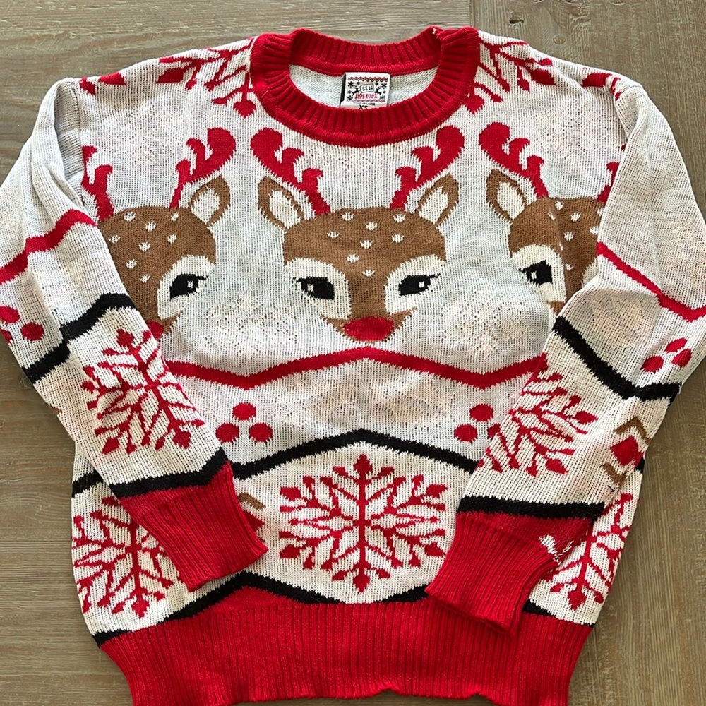 Christmas Holiday Ugly Sweater Rudolph Reindeer